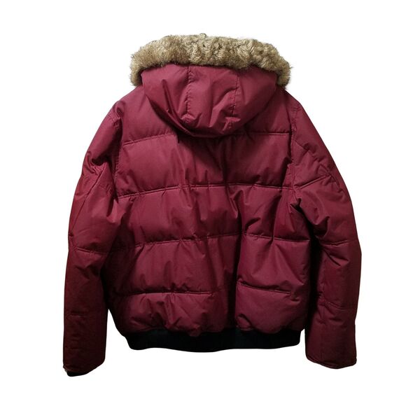 Buffalo David Bitton Coat Men’s XXL 2X Burgundy Puffer Parka Trademark 1973 Hood - Picture 2 of 4